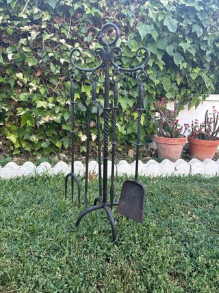 Conjunto chimenea hierro forjado