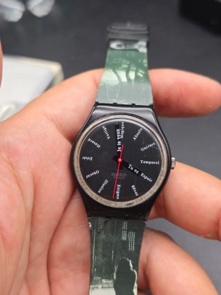 Orologio Swatch Vintage 1988 Nero/Verde