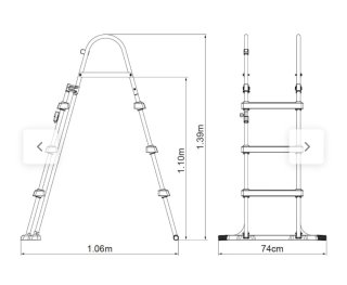 Escalera Piscina Bestway 1.07m