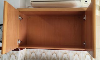 Mueble TV y mueble colgante madera