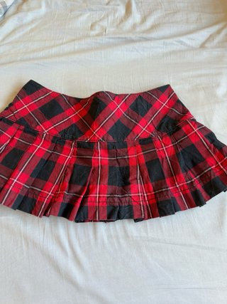 Falda corta Miss60 cuadros roja y negra Talla S