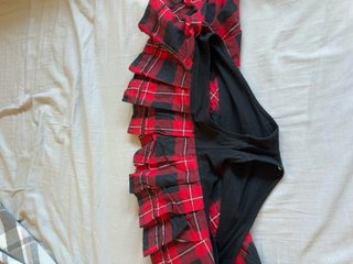Falda corta Miss60 cuadros roja y negra Talla S
