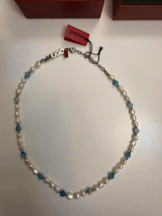 Collana Hugo Boss Uomo Perle Rosa Argento
