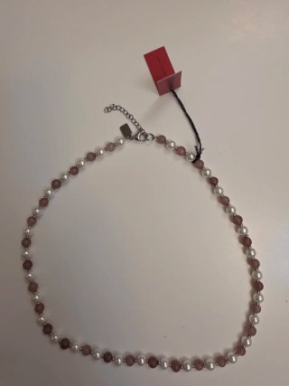 Collana Hugo Boss Uomo Perle Rosa Argento
