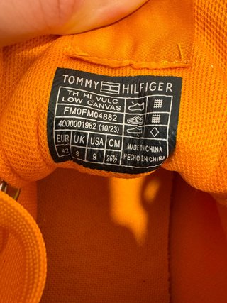 Scarpe uomo sneakers sportive Tommy Hilfiger arancio taglia 42 mai indossate