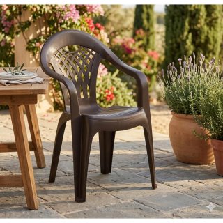 Silla de jardín marrón sin usar