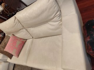 Conjunto Sofás Polipiel 3+2 Plazas Beige/Rosa