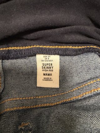 Pantalón Maternidad Talla 36 tejano azul