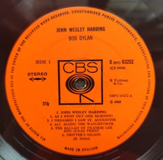 LP 1968 🇬🇧 BOB DYLAN - JOHN WESLEY HARDING