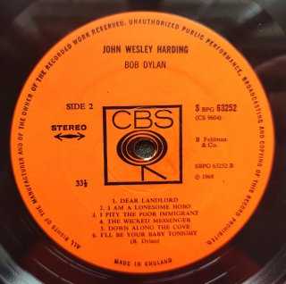 LP 1968 🇬🇧 BOB DYLAN - JOHN WESLEY HARDING