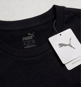 Camiseta Puma Negra Logo Azul
