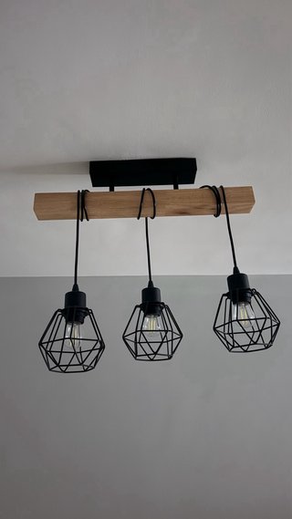 Lámpara de techo madera y metal