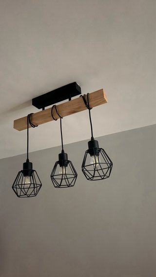 Lámpara de techo madera y metal