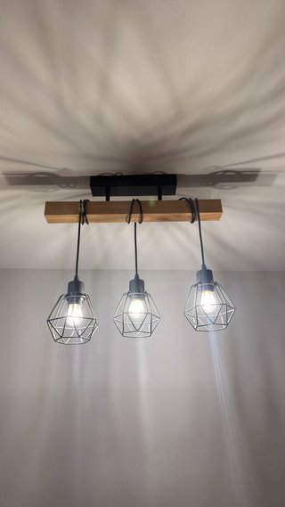 Lámpara de techo madera y metal