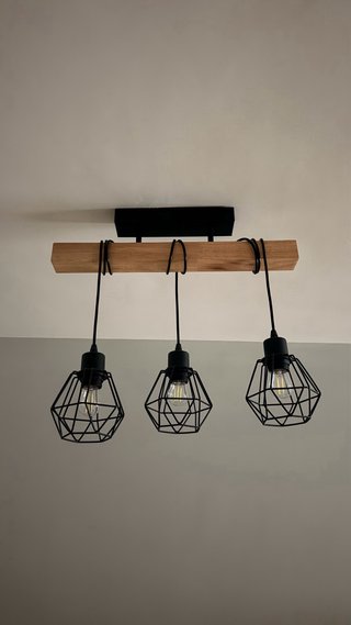 Lámpara de techo madera y metal