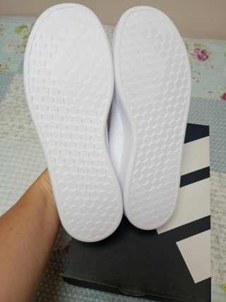 Zapatillas Adidas Advantage K Mujer Blancas Rosas