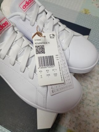 Zapatillas Adidas Advantage K Mujer Blancas Rosas
