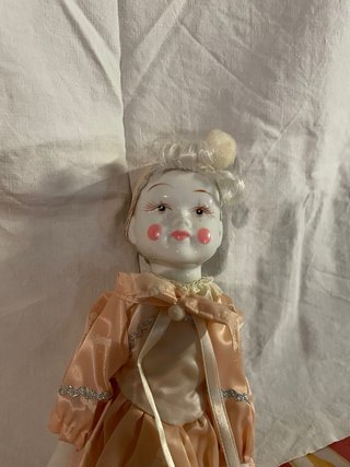 Coppia bambole clown porcellana vintage