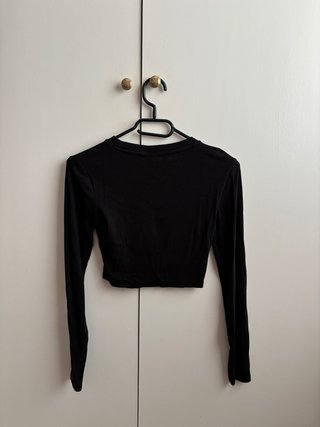 Top Zara negro manga larga
