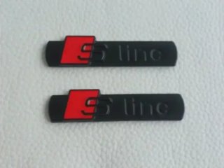 Logo Emblema Audi Sline Laterales Negro Mate