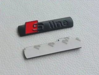 Logo Emblema Audi Sline Laterales Negro Mate