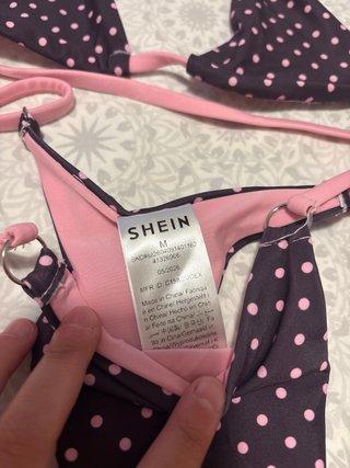 Bikini de lunares marrón y rosa