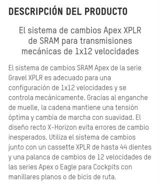Cambio SRAM Apex XPLR 12v
