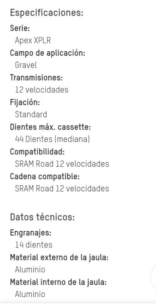 Cambio SRAM Apex XPLR 12v