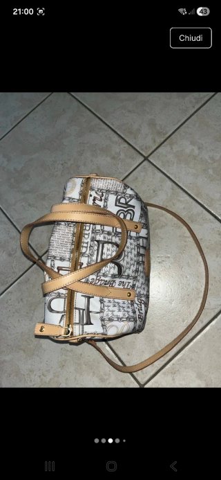 Borsa The Bridge bauletto beige e bianca