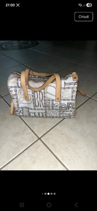 Borsa The Bridge bauletto beige e bianca