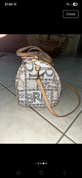 Borsa The Bridge bauletto beige e bianca