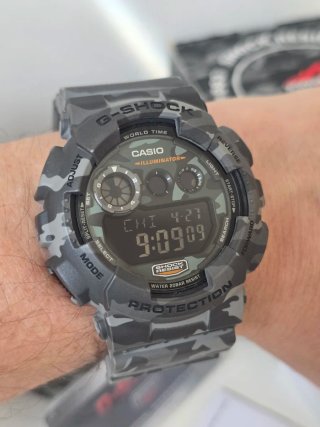 Casio G-Shock GD-120CM-8ER Camo Gris - ¡NUEVO!