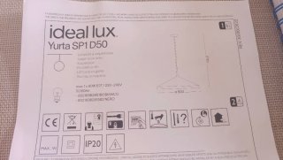 Lámpara colgante Ideal Lux Yurt SP1 D50 Negra