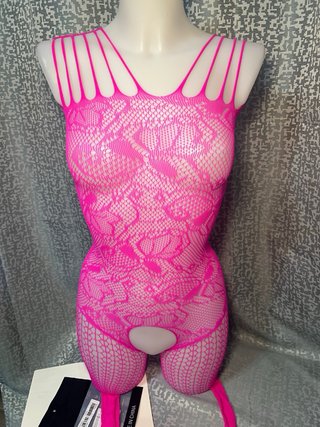 Lencería Body Red Fishnet Rosa,talla Unica