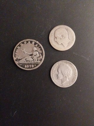 Lote 3 Monedas PLATA Siglo XIX