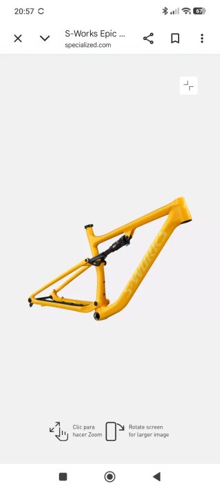 Cuadro Specialized Epic Amarillo