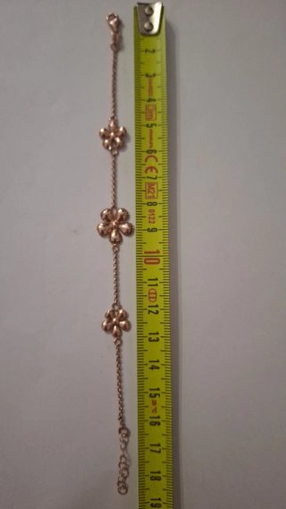Bracciale Argento 925 Fiori rose lunghezza 19cm