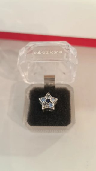 Charm estrella plata circonita cúbica