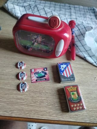 Set Atlético de Madrid: Reloj, Mechero, Cromos