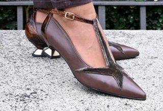 Zapato piel estrella marrón talla 36