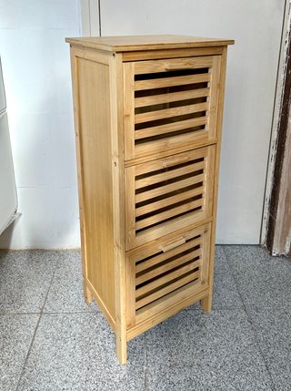 Mueble Sklum estantería bambú baño 35x80cm