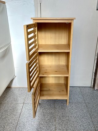 Mueble Sklum estantería bambú baño 35x80cm