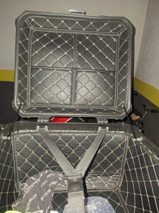 Baúl aluminio moto 55L moto Dos bolsas para barras