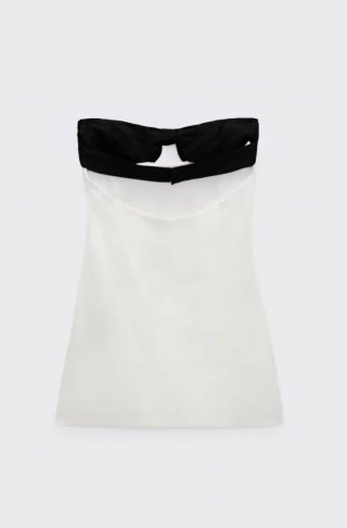 Vestido Zara Bicolor Negro y Blanco