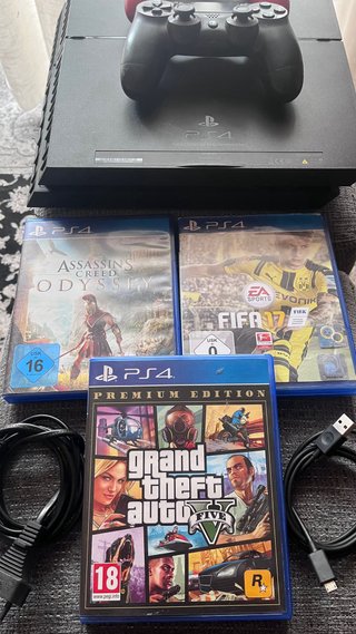 PS4 (PlayStation 4) Negra + 2 Mandos + Juegos