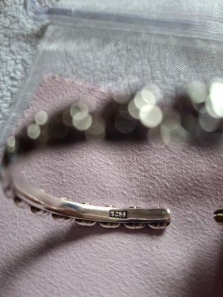 Pulsera esclava plata flores rosas