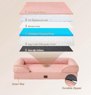 Cama para perro EHEYCIGA rosa extra grande