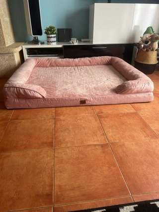 Cama para perro EHEYCIGA rosa extra grande