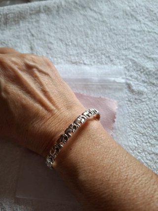 Pulsera Brazalete Elefantes Suerte Plata