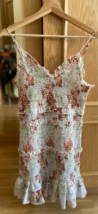 Vestido Zara Fruncido Floral Talla M